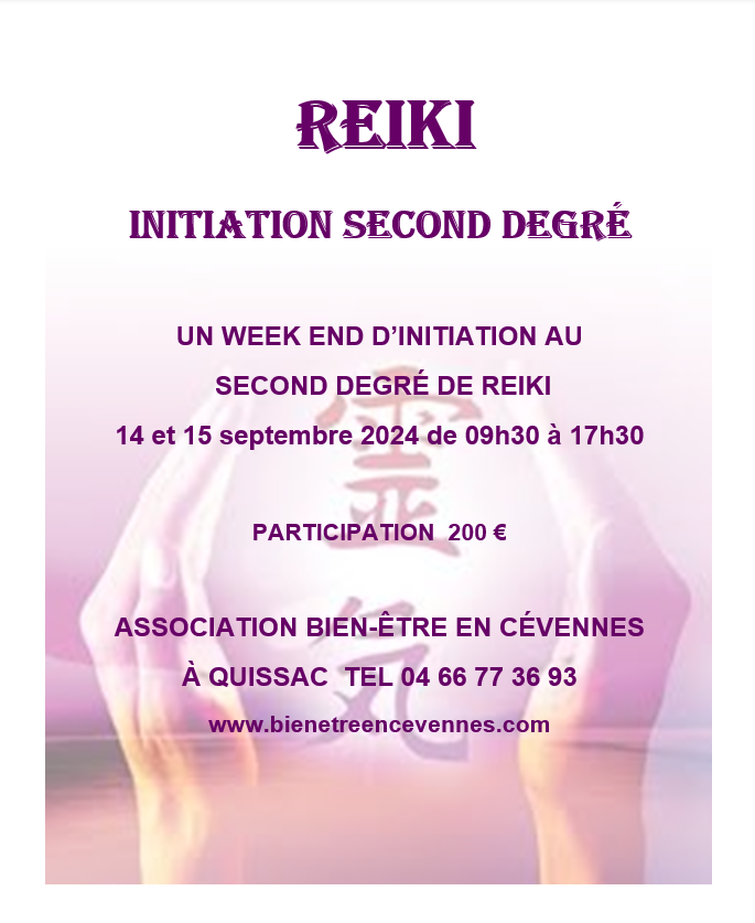 Affiche reiki 2eme degre septembre 2024