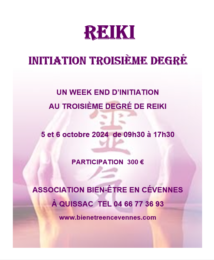 Affiche reiki 3 octobre 2024